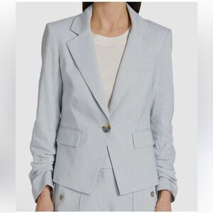 Veronica Beard Aaliyah Blue Linen Dickey Jacket